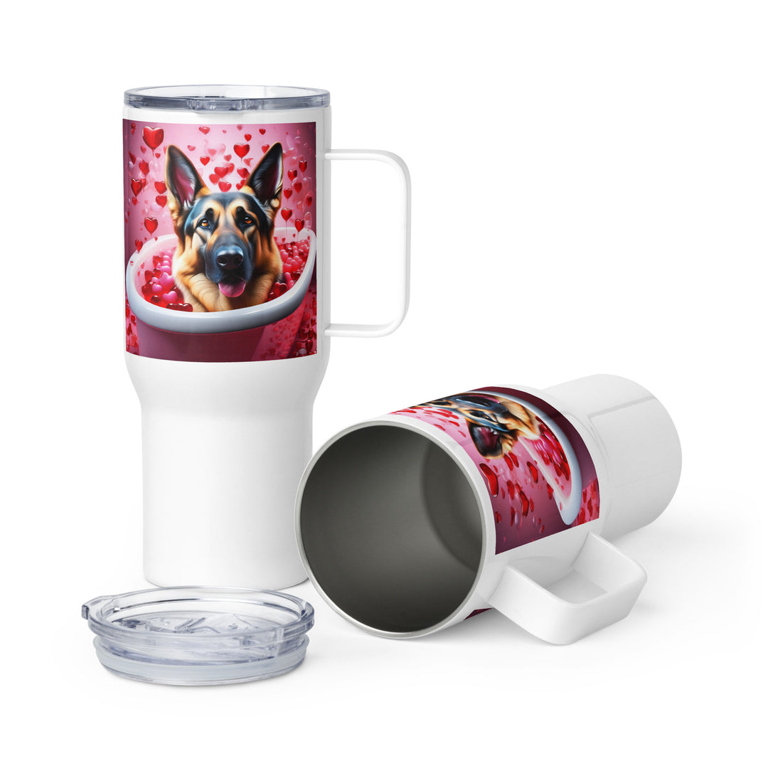 German Shepherd Romantic- Travel mug with a handle