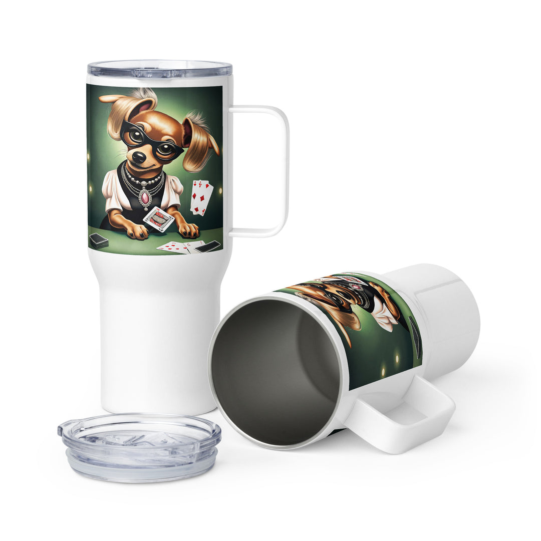 Chiweenie General- Travel mug with a handle