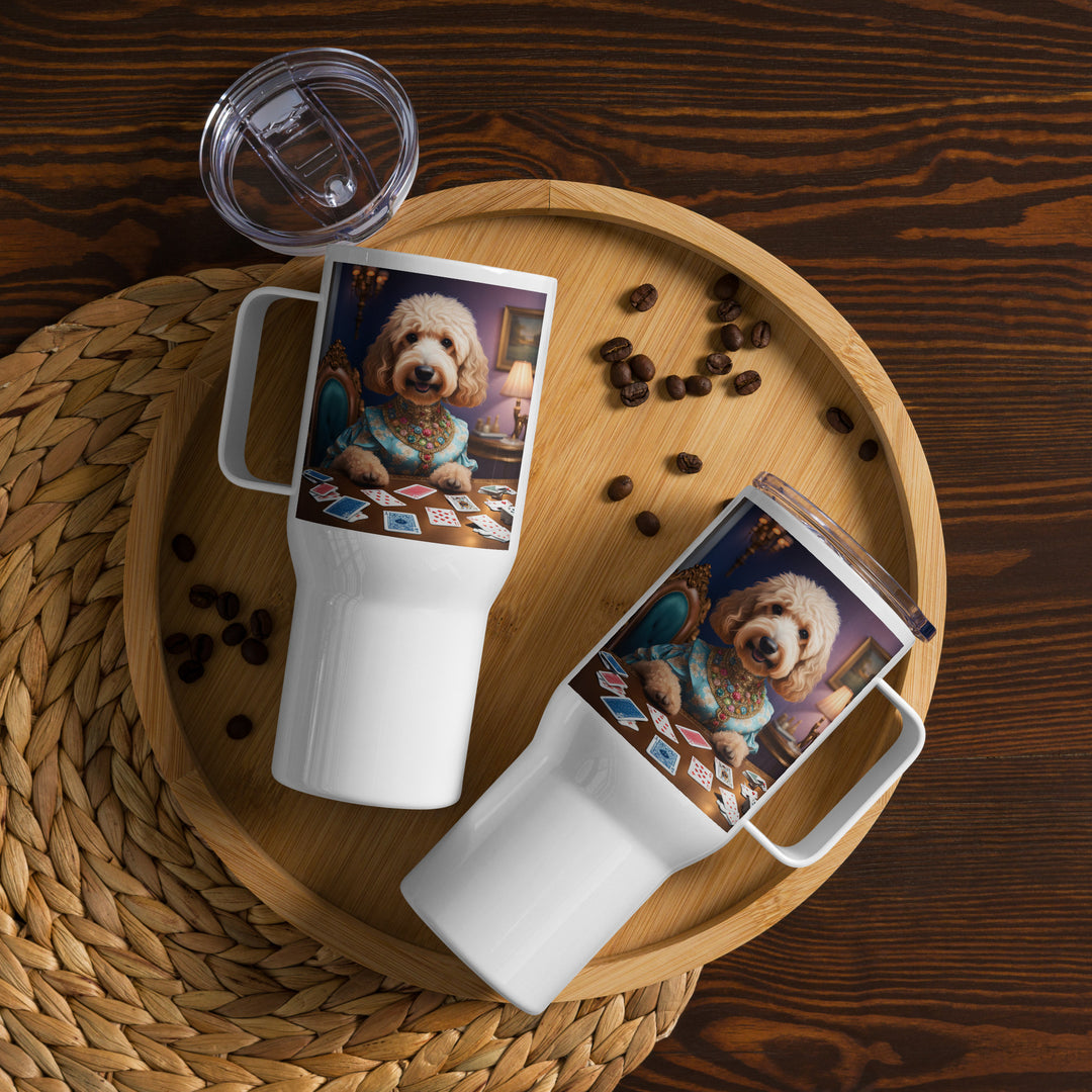 Goldendoodle- Travel mug with a handle v3