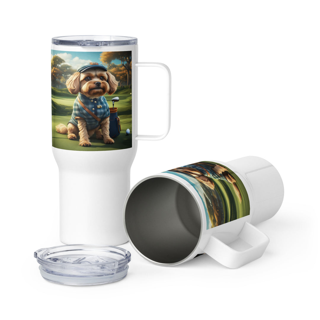 Pekapoo Golfer- Travel mug with a handle