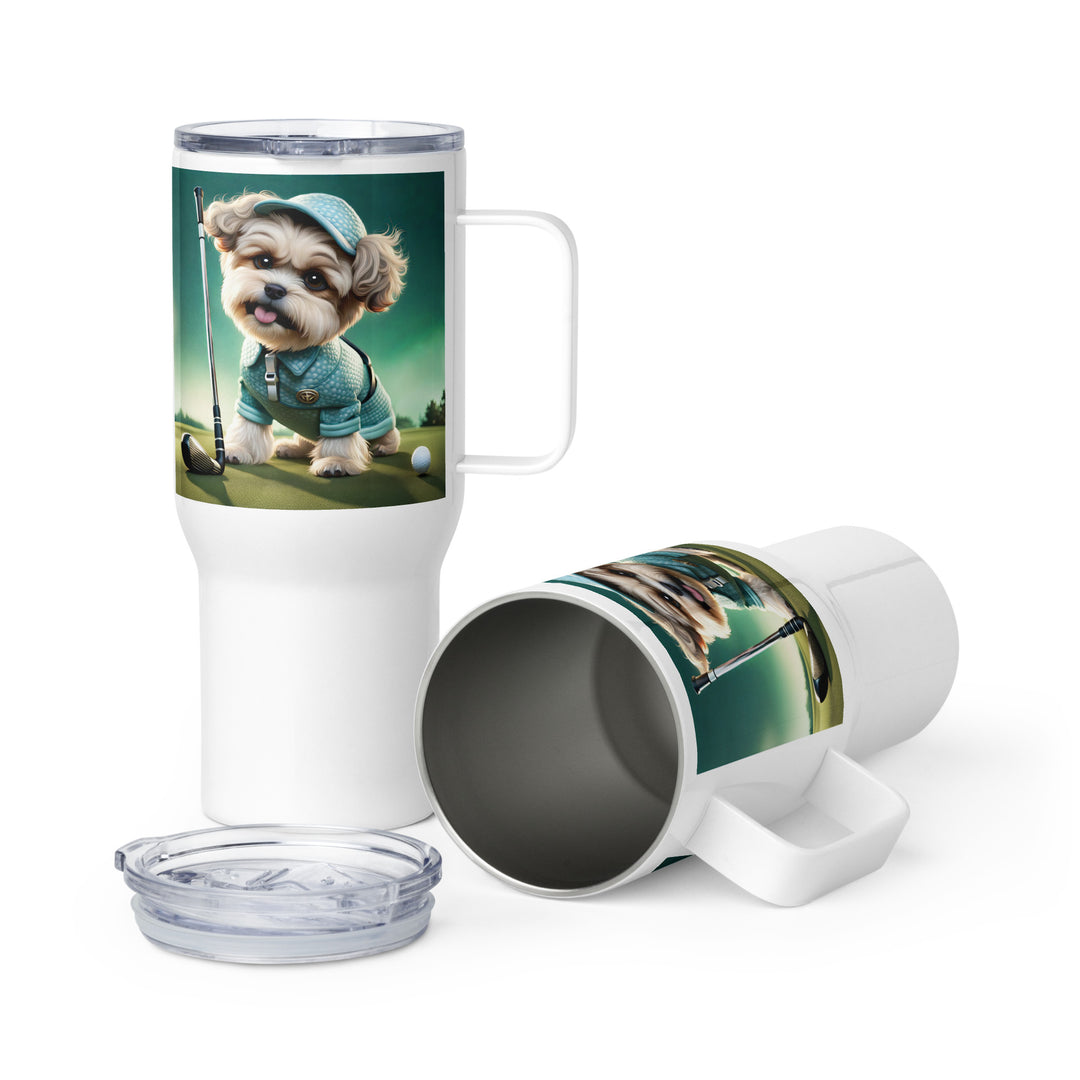 Shih-Poo Golfer- Travel mug with a handle