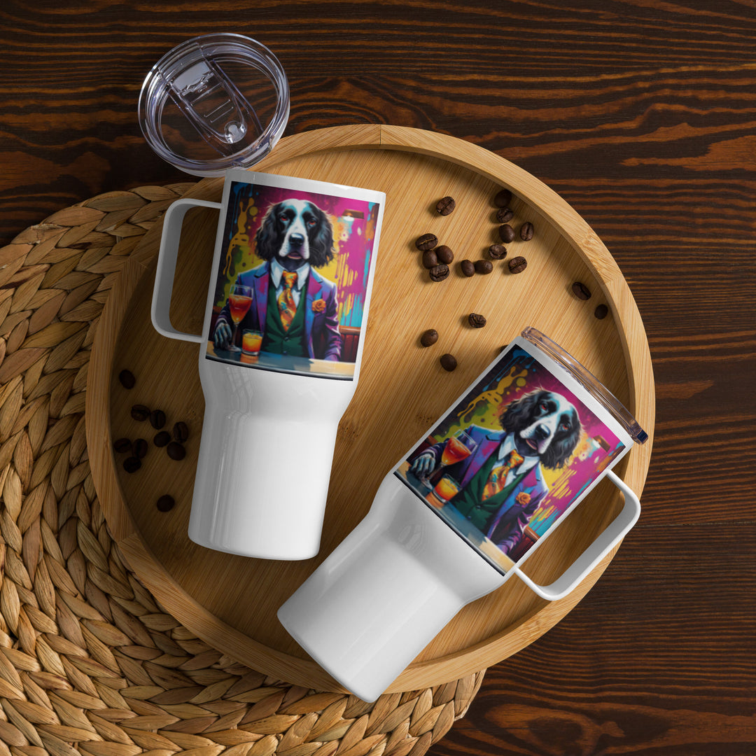 Sprocker Spaniel General- Travel mug with a handle v13