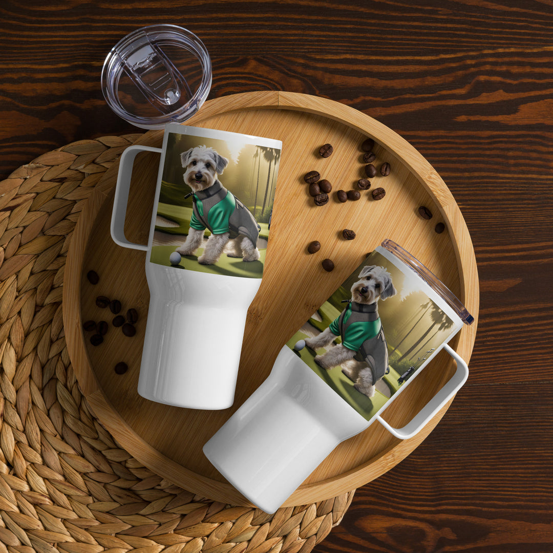Schnoodle Golfer- Travel mug with a handle v3