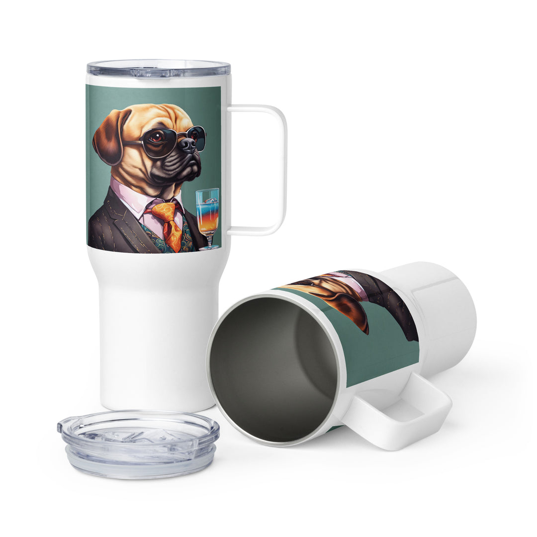 Puggle General- Travel mug with a handle