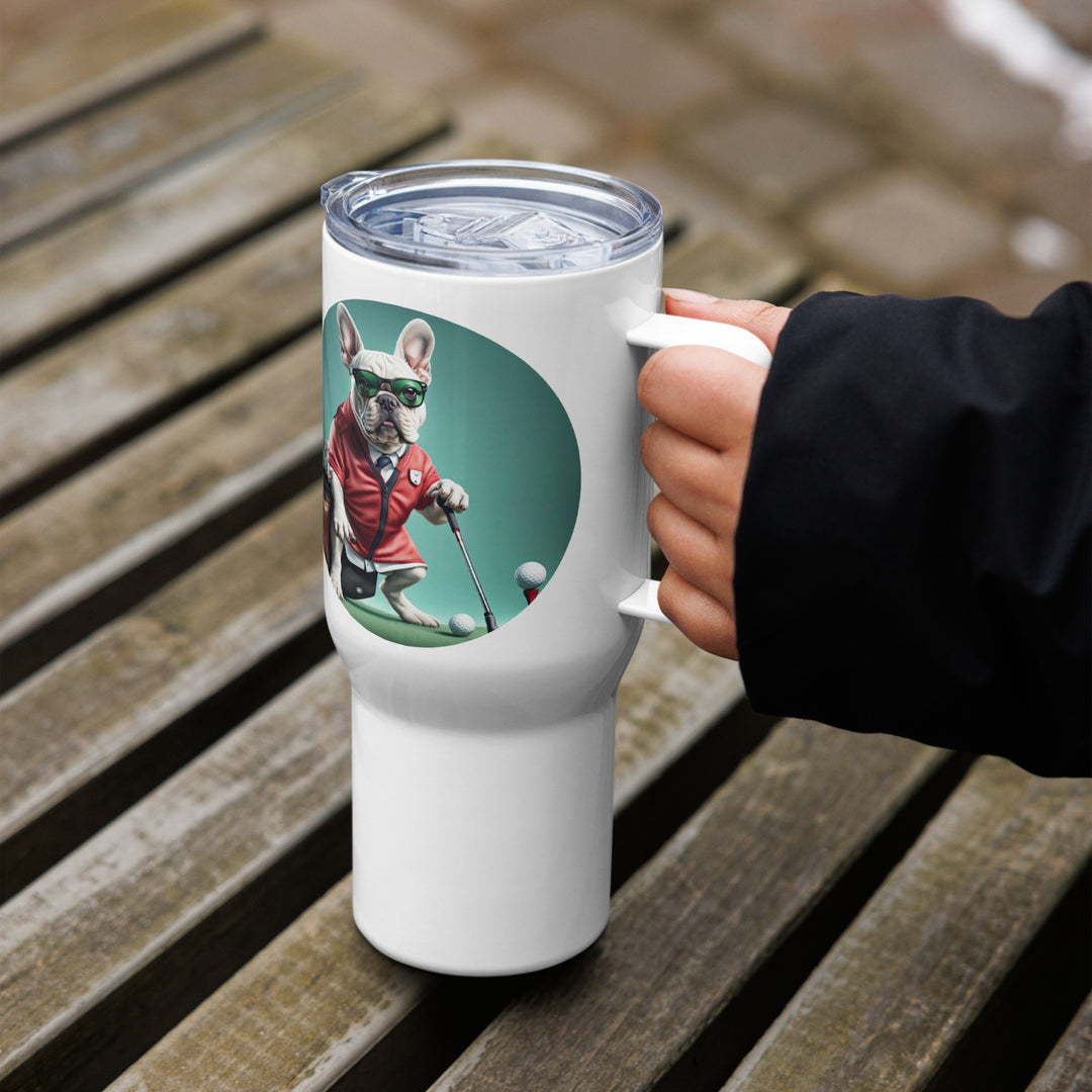 Travel mug with a handle-French Bulldog V4