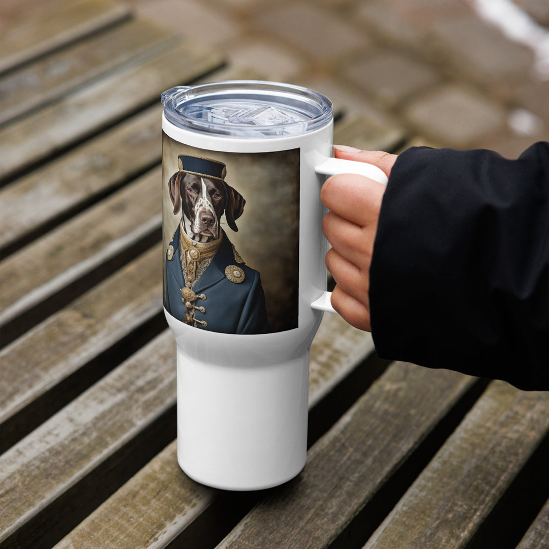 German Shorthaired Pointer- Travel mug with a handle v3