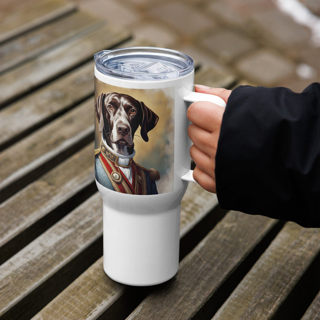 German Shorthaired Pointer- Travel mug with a handle v4