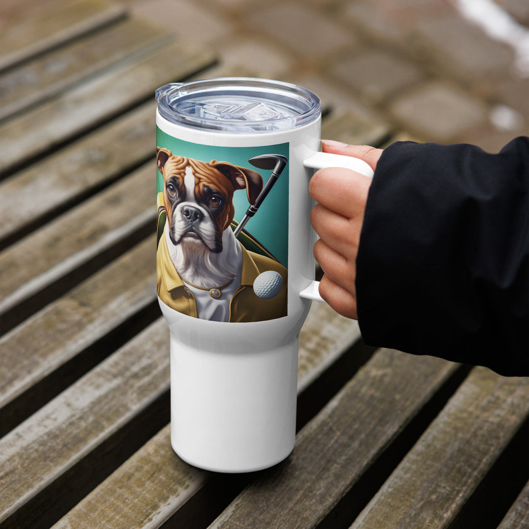 Boxer Golfer- Travel mug with a handle