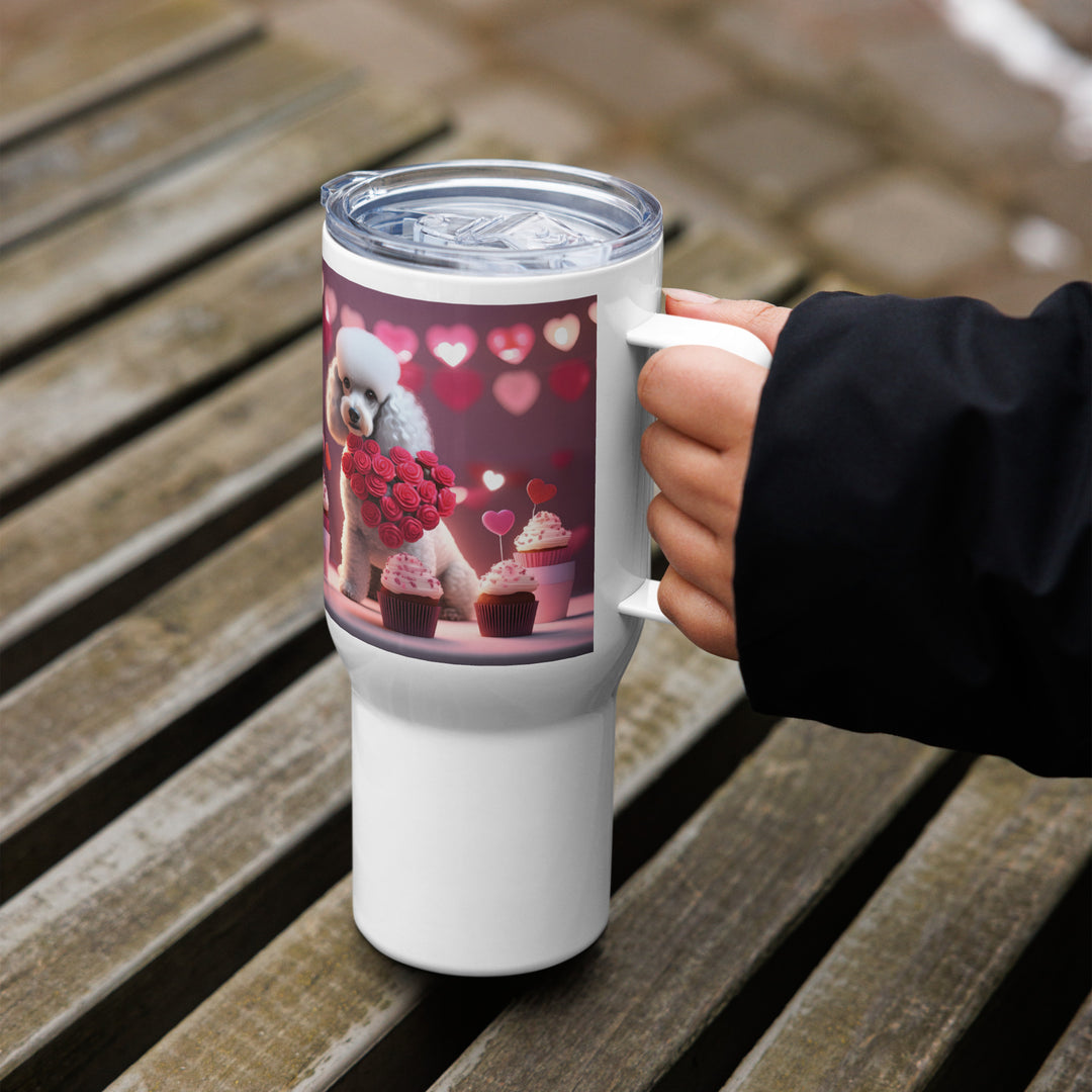 Poodle Romantic- Travel mug with a handle v2