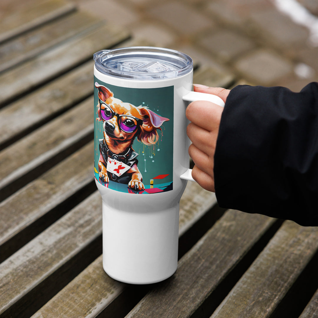 Chiweenie General- Travel mug with a handle v8