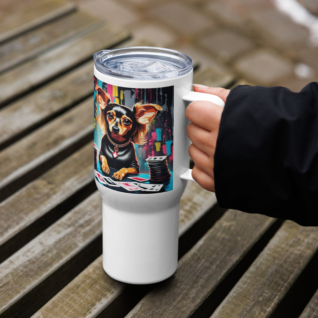 Chiweenie General- Travel mug with a handle v9