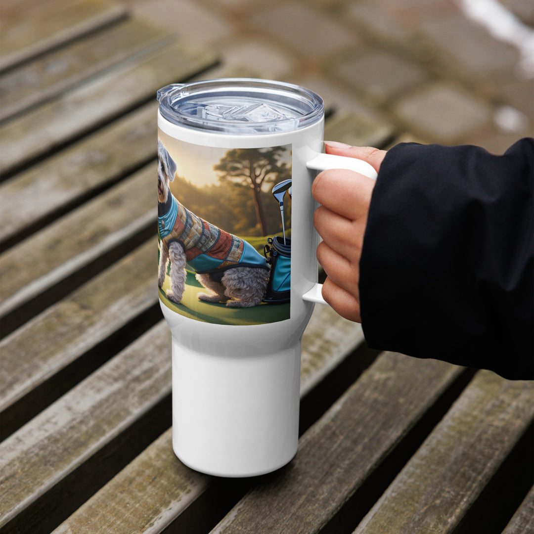 Schnoodle Golfer- Travel mug with a handle v9