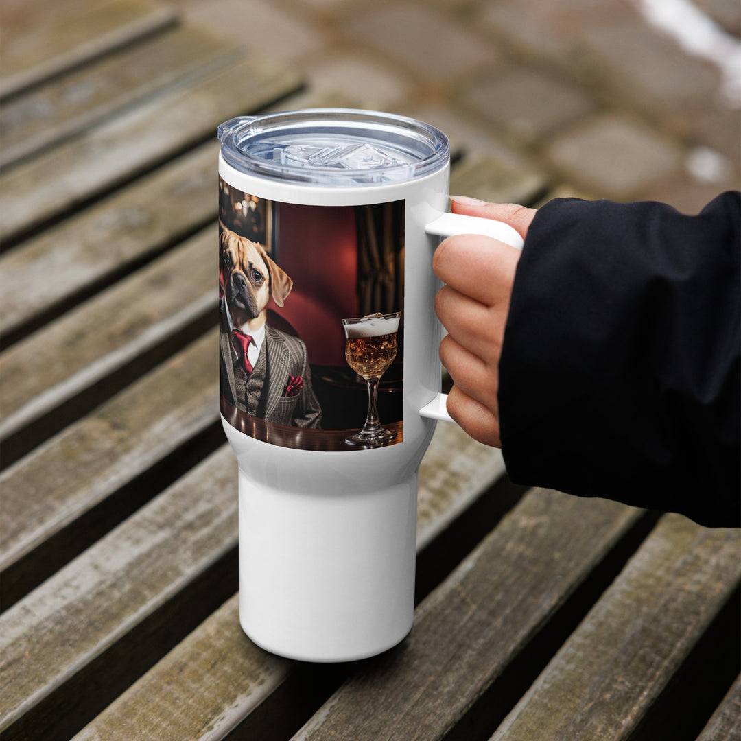 Puggle General- Travel mug with a handle v12