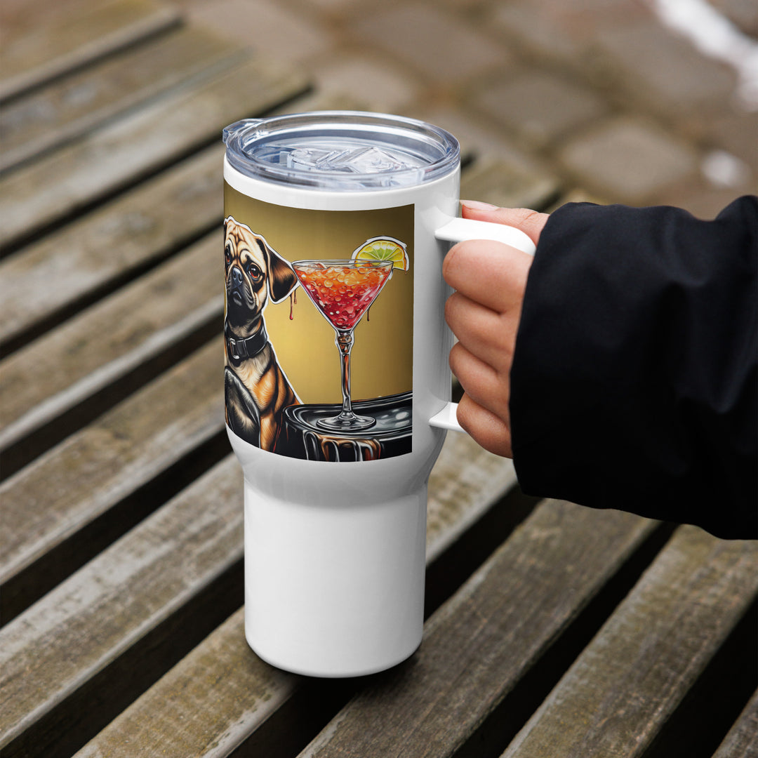Puggle General- Travel mug with a handle v17