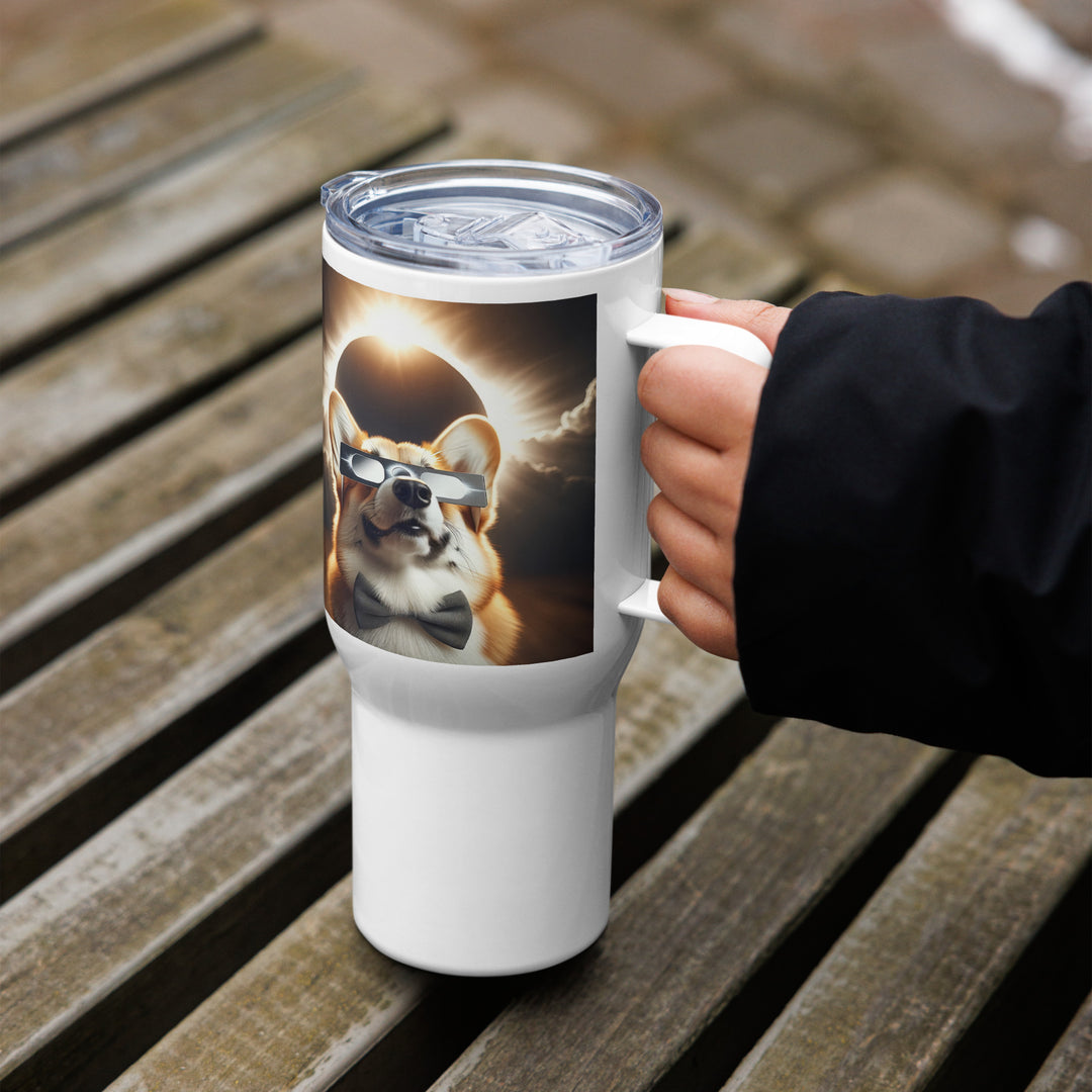 Pembroke Welsch Corgi Eclipse- Travel mug with a handle v2