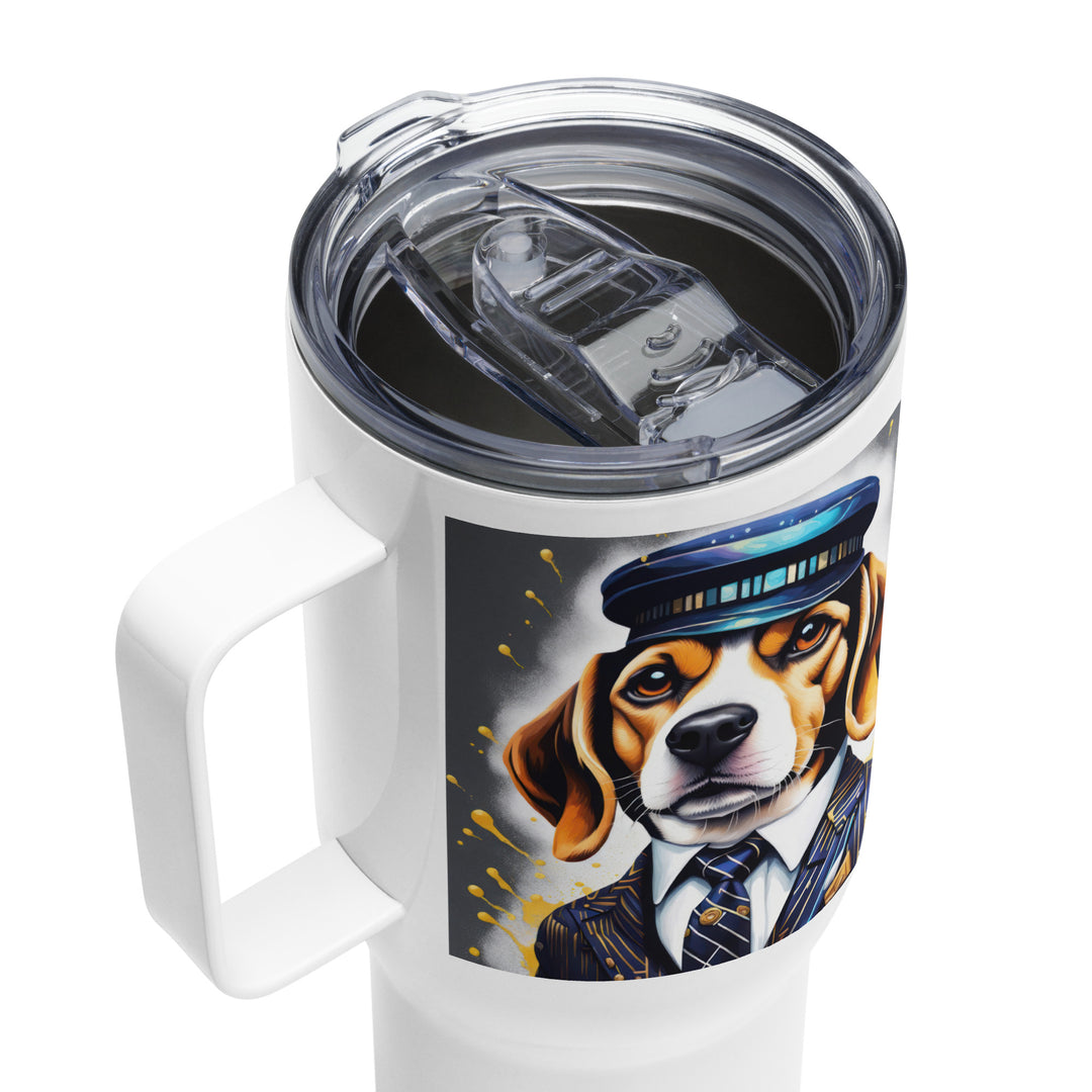 Beagle- Travel mug with a handle v5