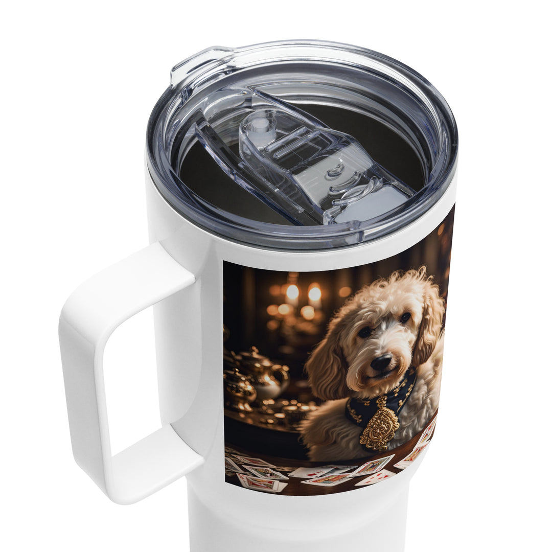 Goldendoodle- Travel mug with a handle v23