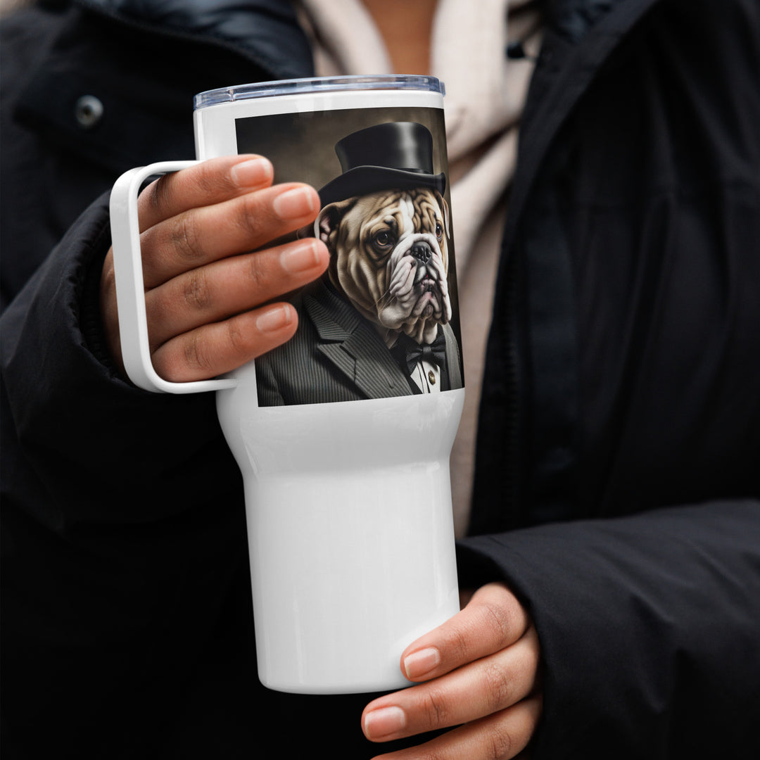 Bulldog- Travel mug with a handle v5