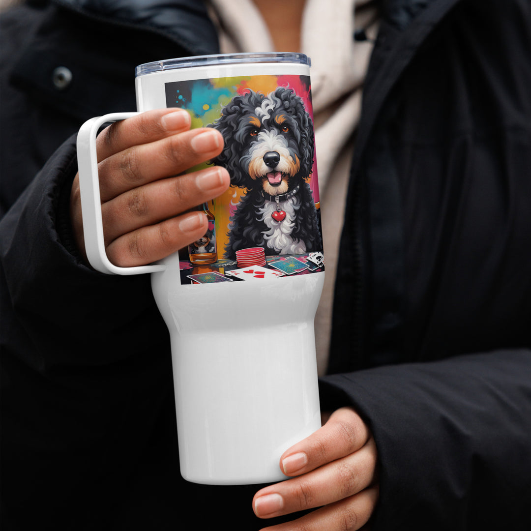 Bernedoodle General- Travel mug with a handle v10