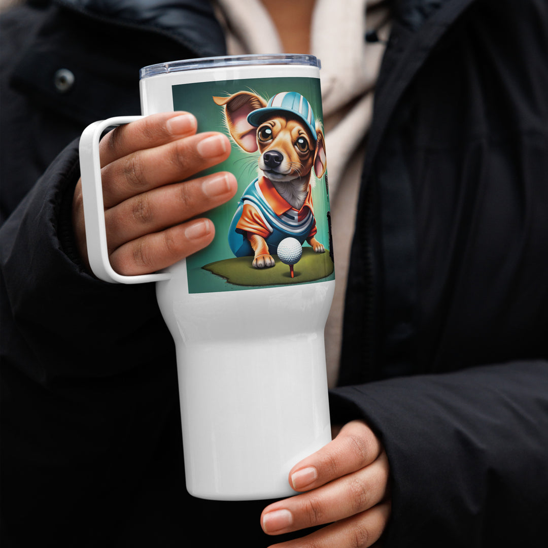 Chiweenie General- Travel mug with a handle v18
