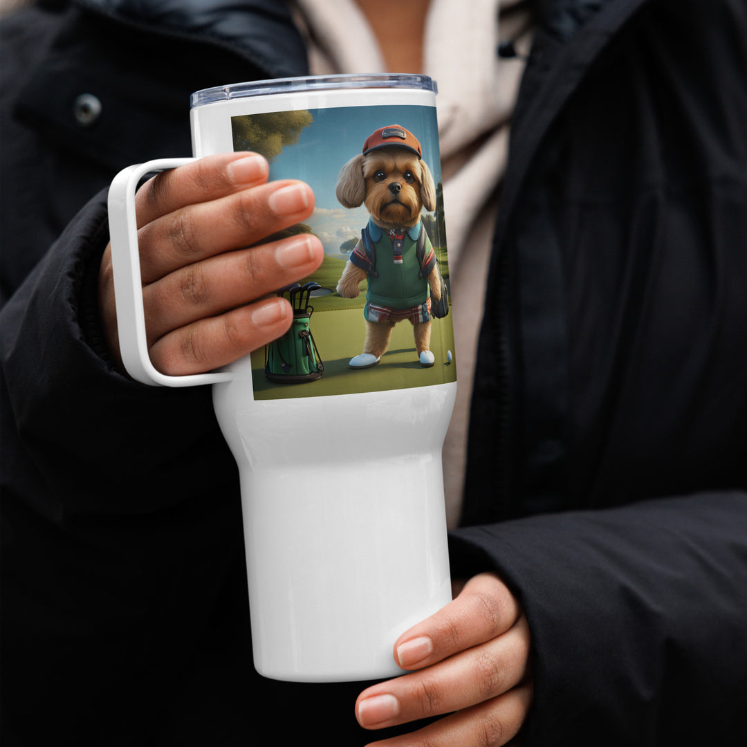 Pekapoo Golfer- Travel mug with a handle v2