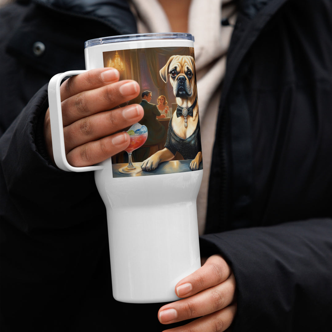 Puggle General- Travel mug with a handle v16