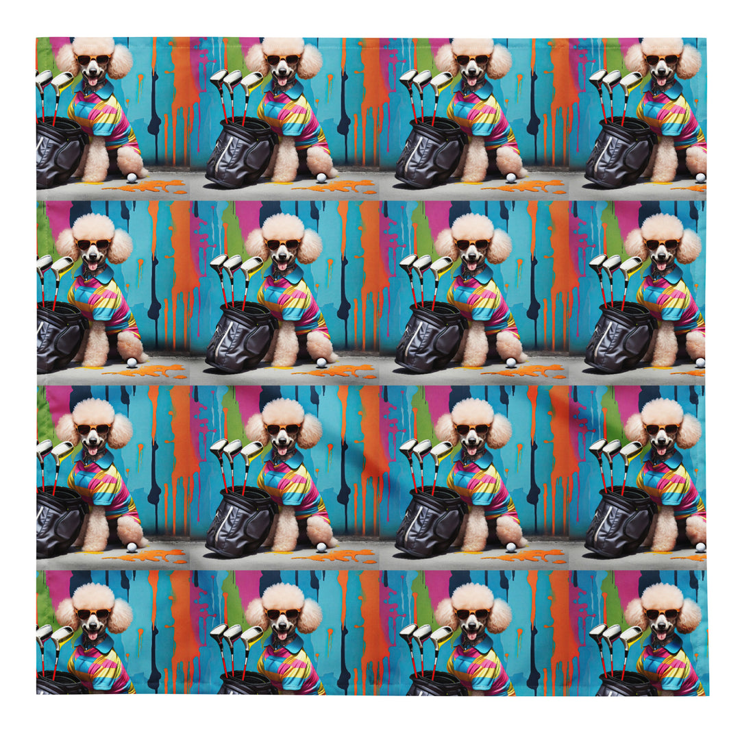 Poodle Golfer- All-Over Print Bandana v4