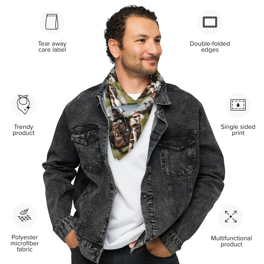 Poodle Golfer- All-Over Print Bandana v3