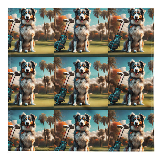 Australian Shepherd Golfer- All-over print bandana v2