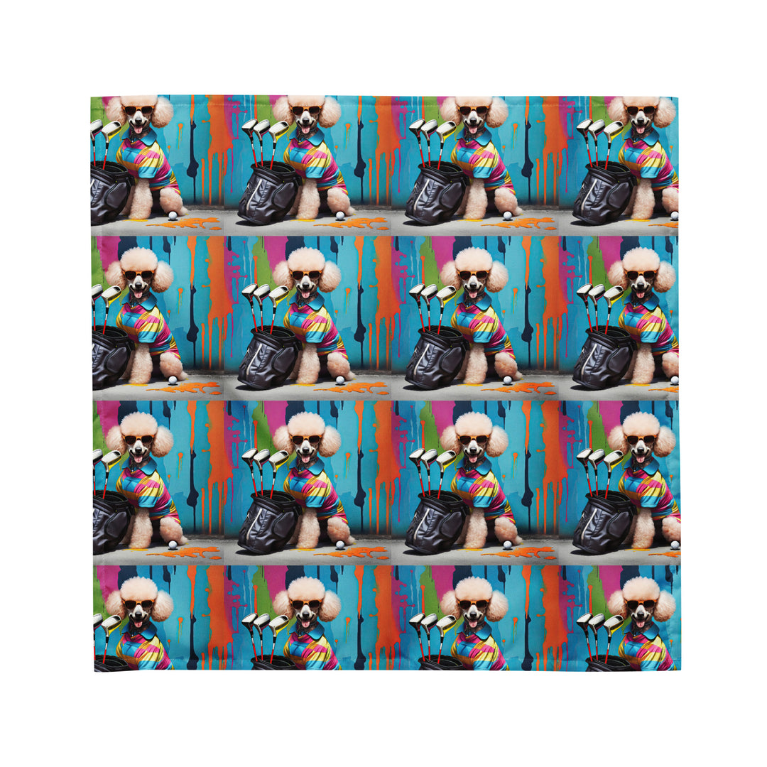 Poodle Golfer- All-Over Print Bandana v4