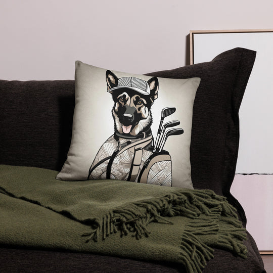 German Shepherd Golfer- Basic Pillow v4