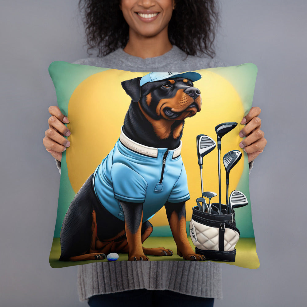 Rottweiler Golfer- Basic Pillow v2