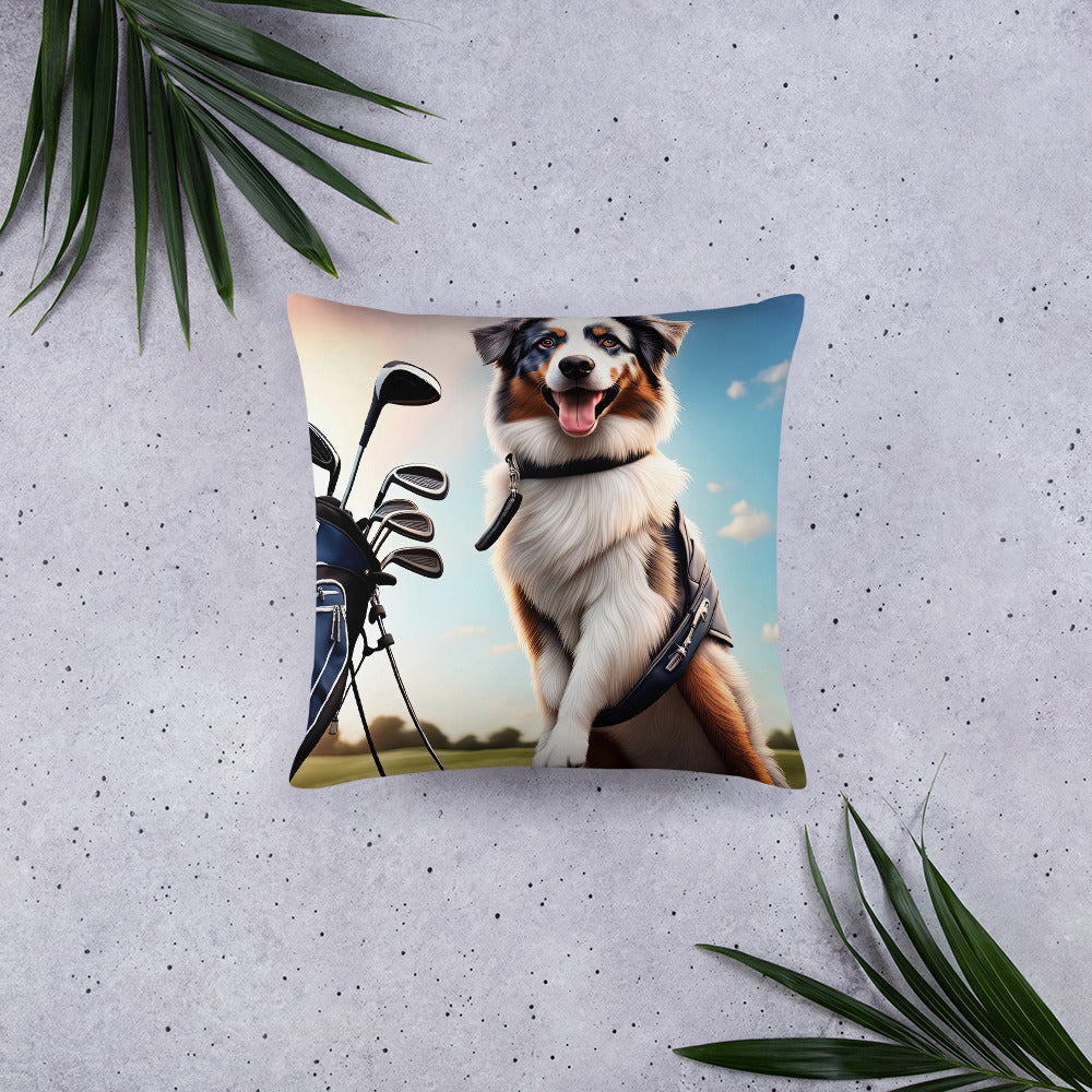 Australian Shepherd Golfer- Basic Pillow