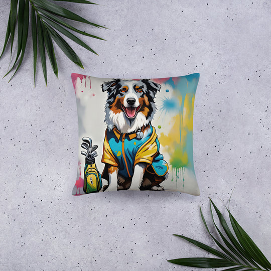 Australian Shepherd Golfer- Basic Pillow v3