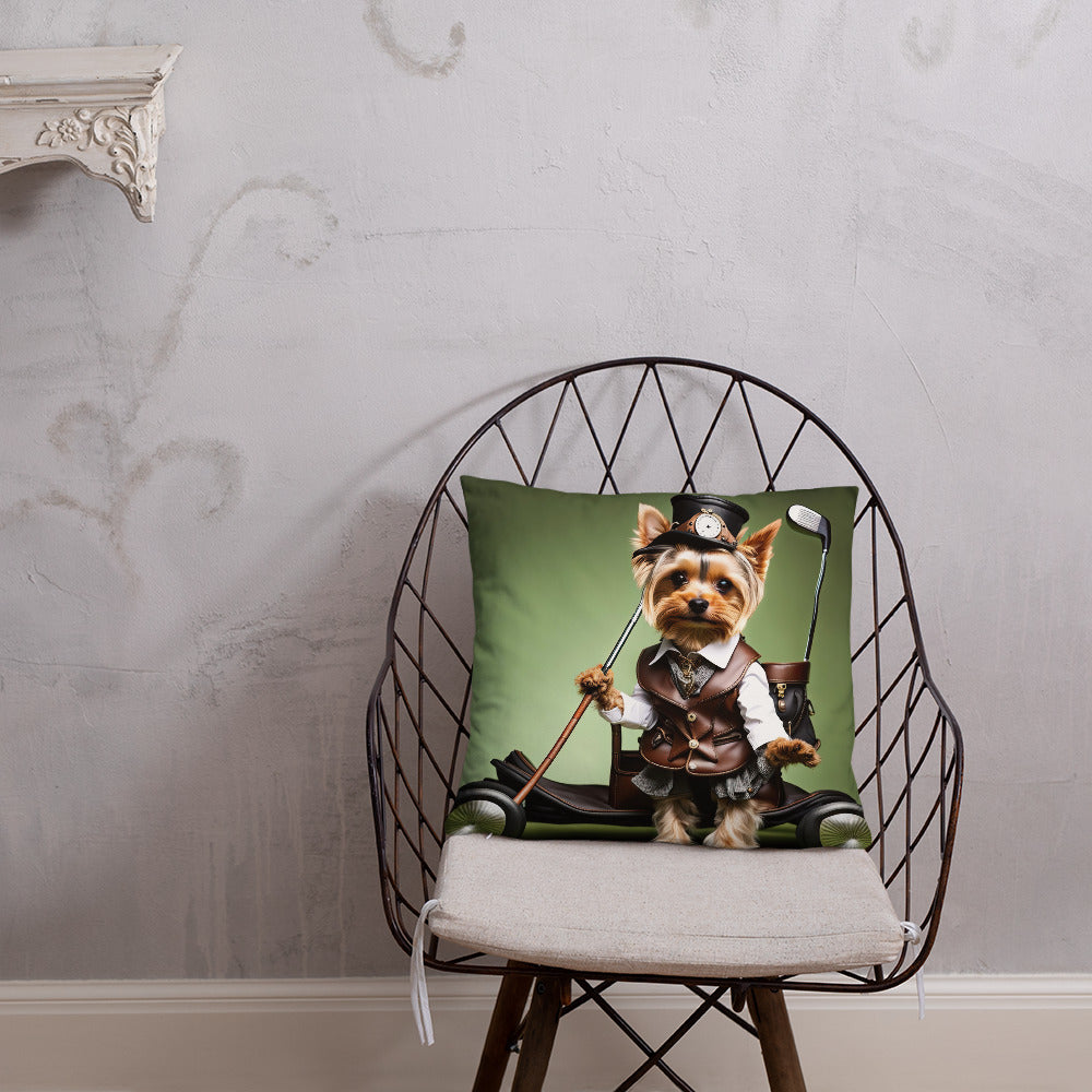 Yorkshire Terrier Golfer- Basic Pillow v4