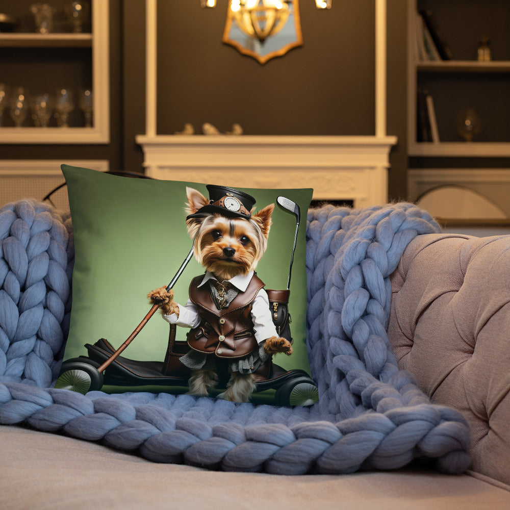 Yorkshire Terrier Golfer- Basic Pillow v4