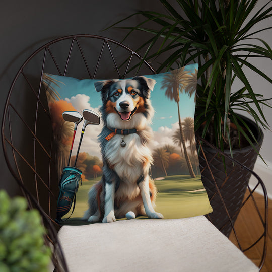 Australian Shepherd Golfer- Basic Pillow v2