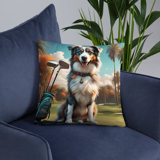 Australian Shepherd Golfer- Basic Pillow v2