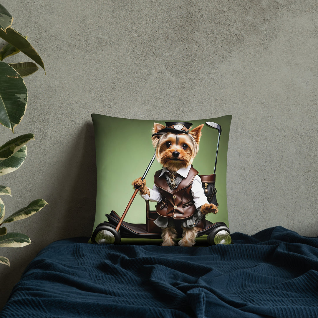 Yorkshire Terrier Golfer- Basic Pillow v4