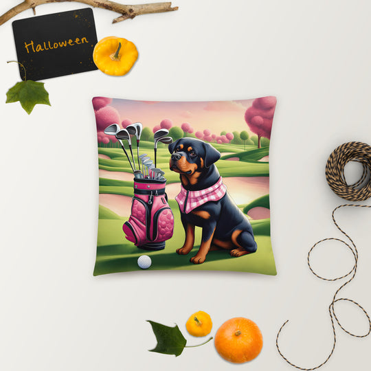 Rottweiler Golfer- Basic Pillow