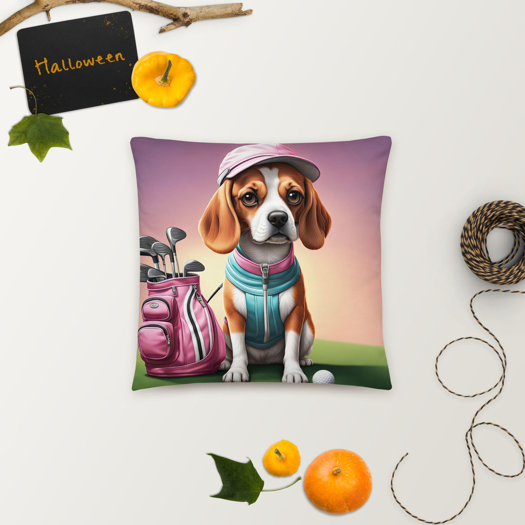 Beagle Golfer- Basic Pillow v3