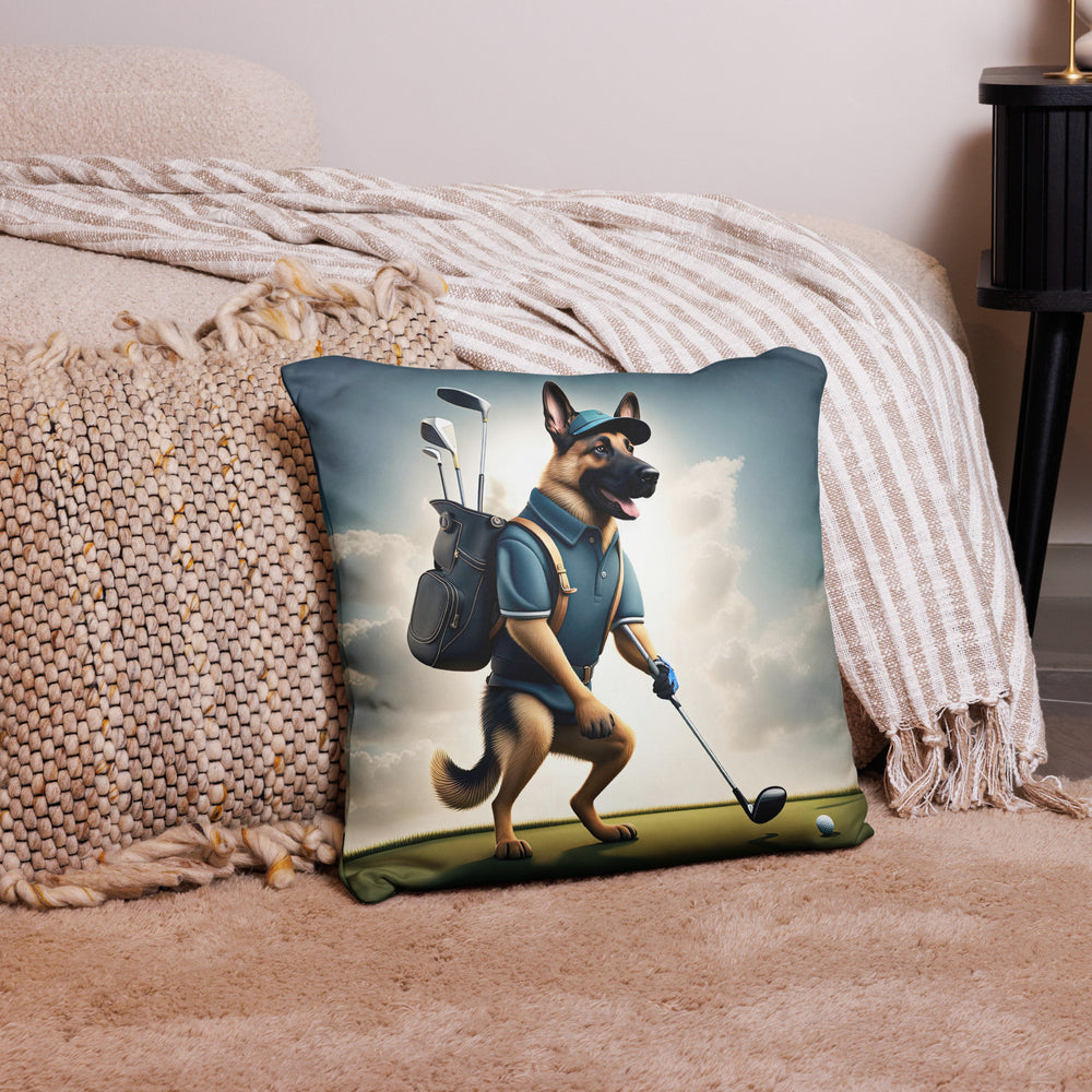 German Shepherd Golfer- Basic Pillow v5