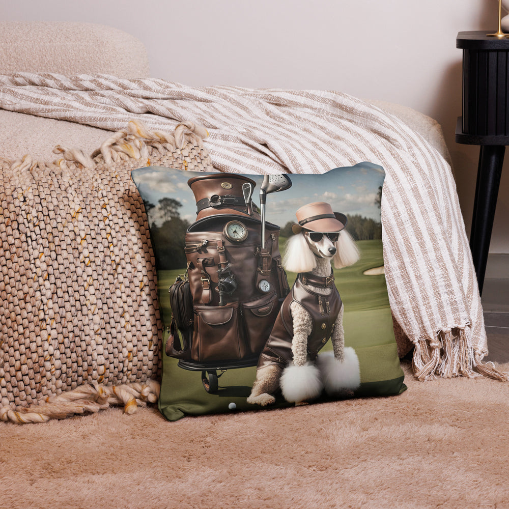 Poodle Golfer- Basic Pillow v3
