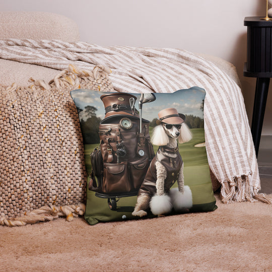 Poodle Golfer- Basic Pillow v3