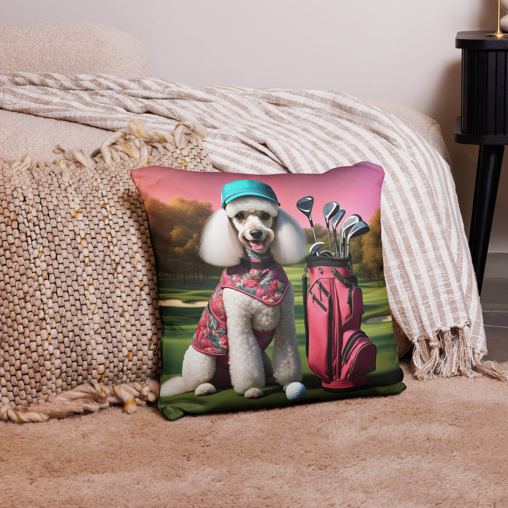 Poodle Golfer- Basic Pillow v5