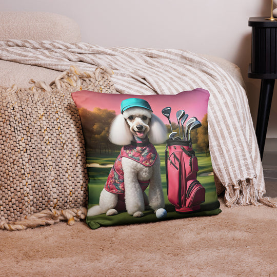 Poodle Golfer- Basic Pillow v5