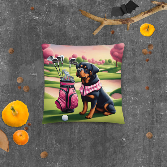 Rottweiler Golfer- Basic Pillow