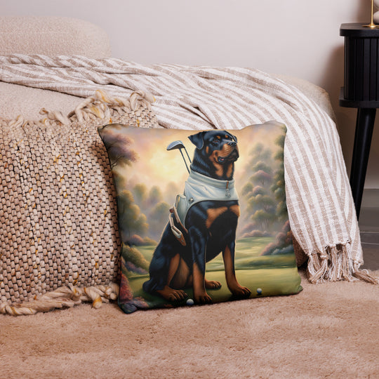 Rottweiler Golfer- Basic Pillow v3