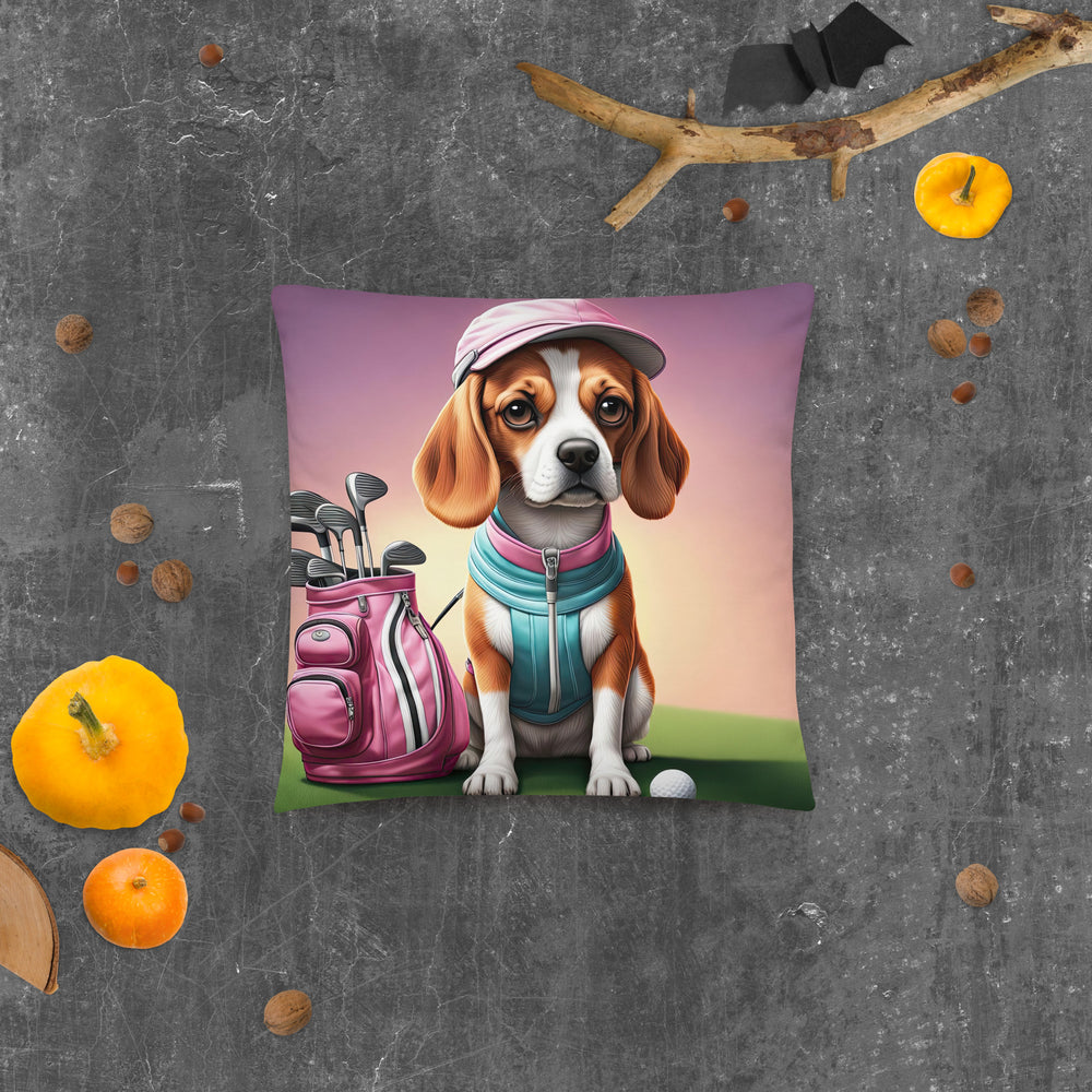 Beagle Golfer- Basic Pillow v3