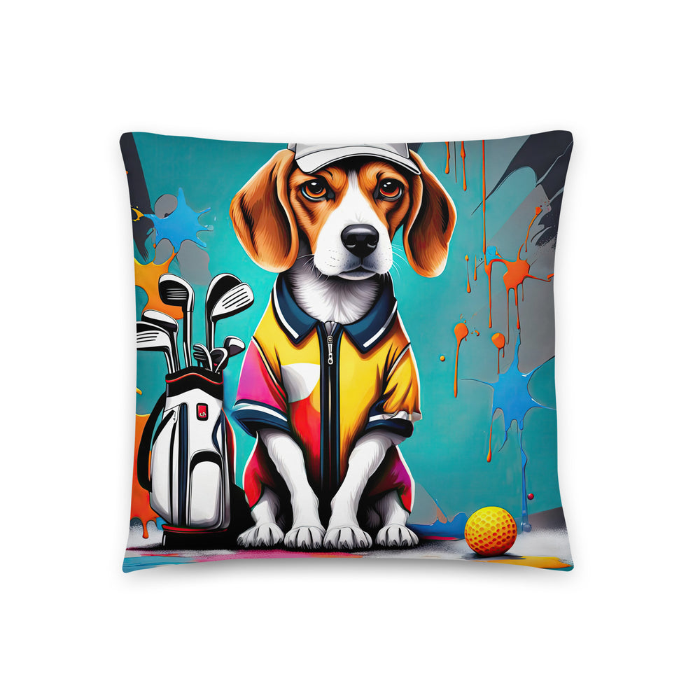 Beagle Golfer- Basic Pillow v4